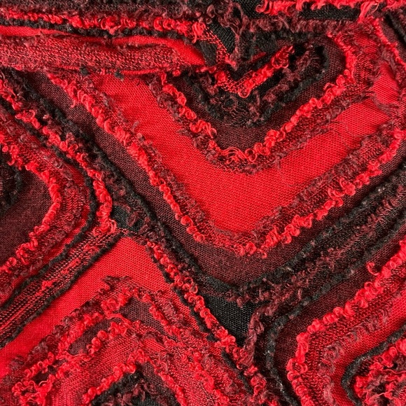 Ali Miles Sweater Womens Large Red Black Cowl Sleeve Art To Wear A99 - Picture 3 of 12